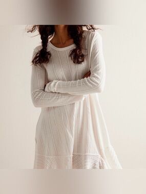 NWT FREE PEOPLE Tate Pointelle Tunic- Ivory Combo $78 MSRP